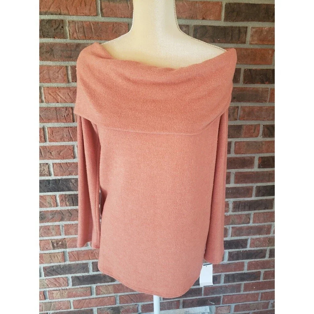 Moa Moa Off Shoulder Cowl Neck Sweater Womenβs Size L
